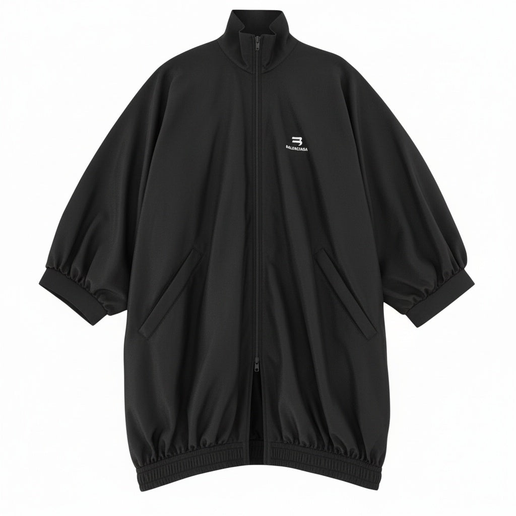 67b3 BALENCIAGA バレンシアガ トラックシャツジャケット シャイニースポーツジャージー ブルゾン M095 659071 TJV20 0サイズ ブラック メンズo07t