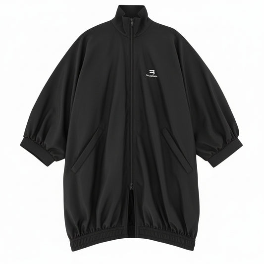 67b3 BALENCIAGA バレンシアガ トラックシャツジャケット シャイニースポーツジャージー ブルゾン M095 659071 TJV20 0サイズ ブラック メンズo07t