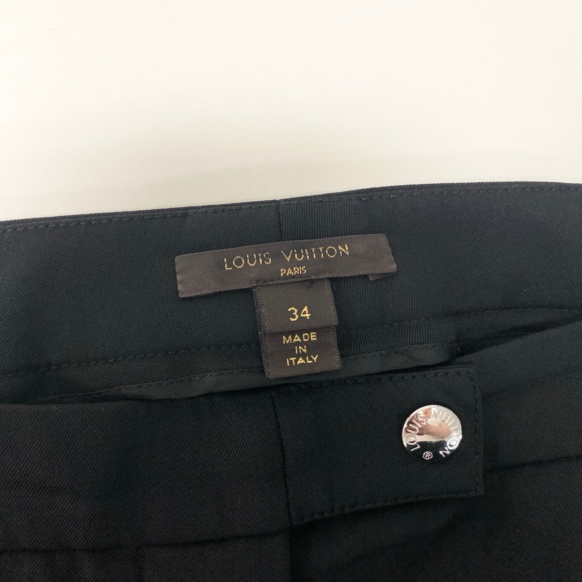 Eh1 【美品】LOUIS VUITTON スキニーパンツ 切替ジップデザイン イタリア製 34サイズ ブラック レディース 女性用u02t