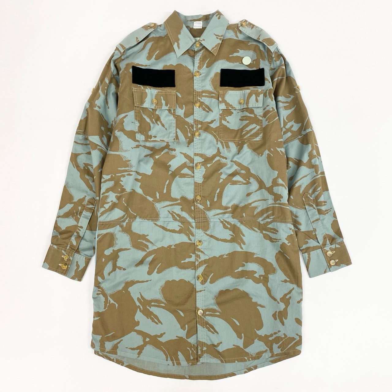 32j3 《未使用品》タグ付 OAMC オーエーエムシー UK COMBAT SHIRT コンバットシャツ 長袖 迷彩柄 カモフラージュ 52-01-34-01005 23A28OAX14 46 Mサイズ マルチカラー コットン メンズo07t