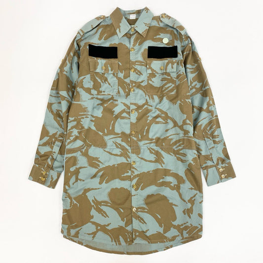 32j3 《未使用品》タグ付 OAMC オーエーエムシー UK COMBAT SHIRT コンバットシャツ 長袖 迷彩柄 カモフラージュ 52-01-34-01005 23A28OAX14 46 Mサイズ マルチカラー コットン メンズo07t