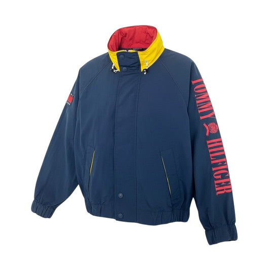 66a12 TOMMY HILFIGER トミーヒルフィガー ナイロンジャケット セーリングジャケット ブルゾン メンズ 紳士服 84960310 L ネイビー レッド イエローu02t