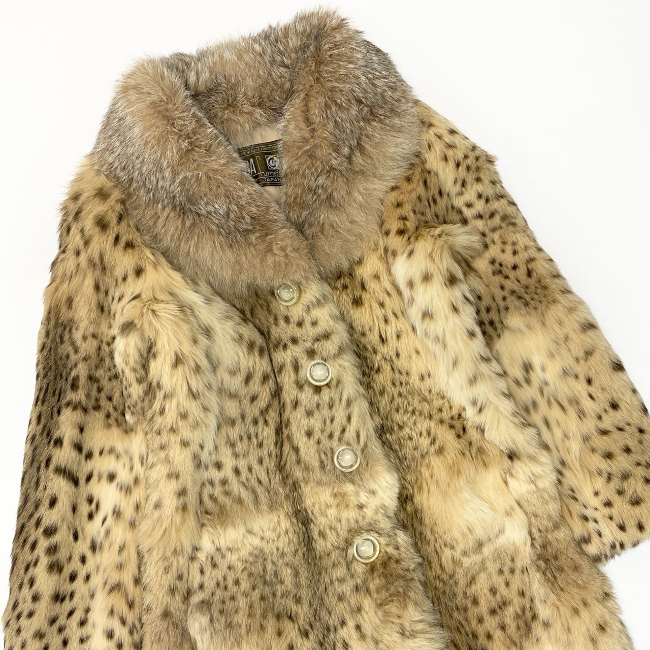 67a24 《超希少》 EMBA エンバ リンクスキャット 超ロングコート サイズF 最高級本毛皮 Lynx Cat Long Coat ボブキャット Bobcatt18r