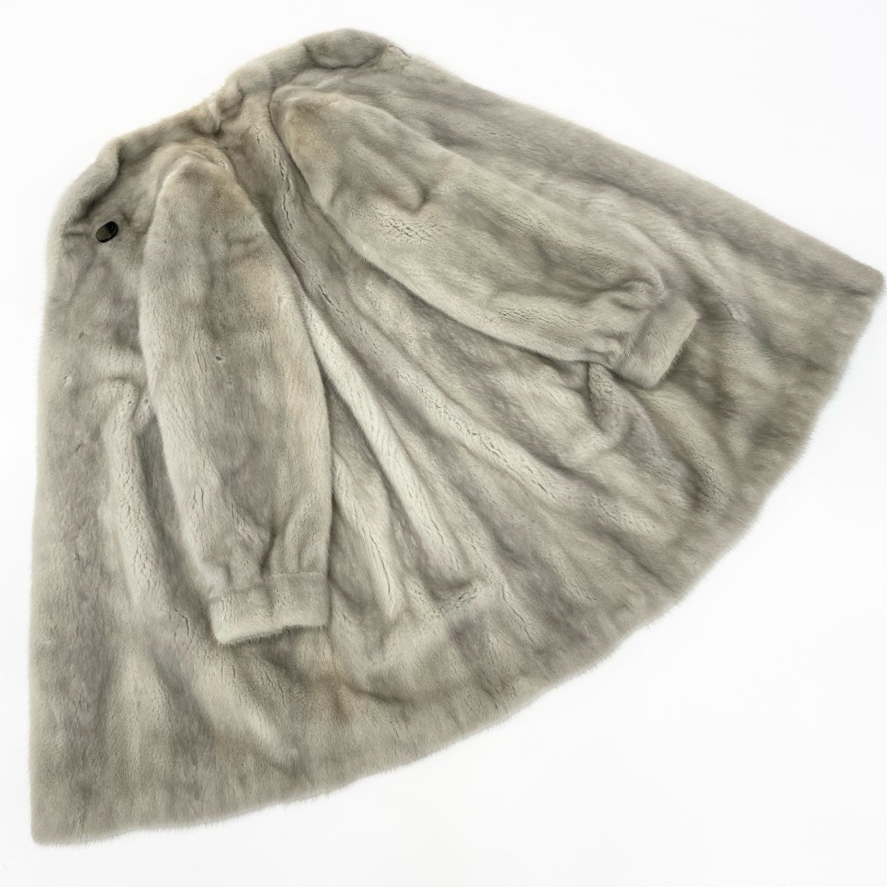 26L5 SAGA MINK サガミンク 銀サガ サファイアミンク ロングコート サイズF シルバーグレー 最高級本毛皮 MINK FUR 毛並み◎ 毛質◎t18r