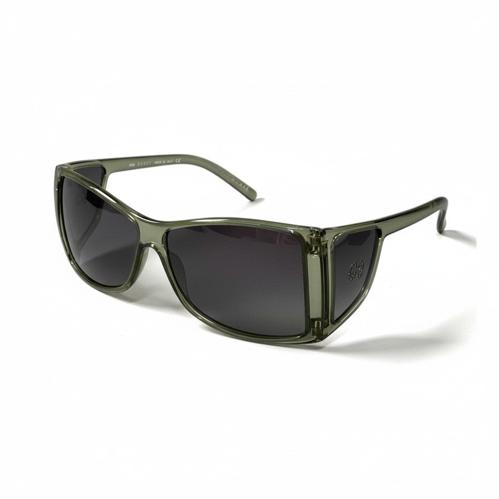 d9 GUCCI グッチ ラインストーンGGロゴ サングラス Rhinestone GG Sunglasses GG2466 56□12 グリーン アイウェア メガネt18r