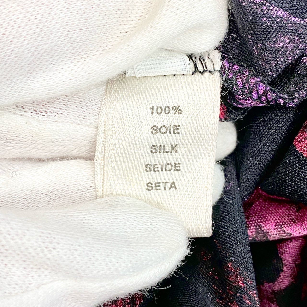 61c6 【美品】 LEONARD レオナール チュニックワンピース ハーフジップ ロングスリーブ レディース 女性服 サイズ40 マルチカラー シルク100％u02t