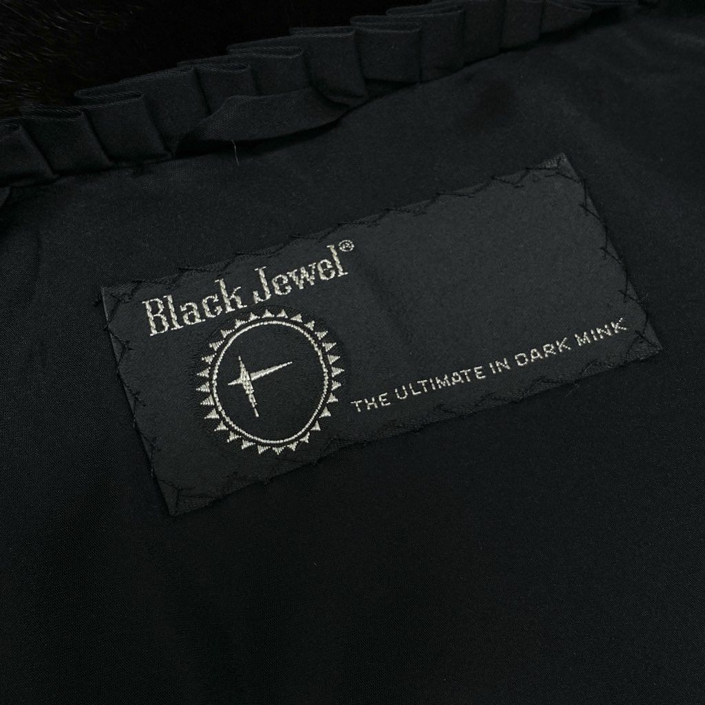 1l27 Black Jewel ブラックジュエル 希少デザイン ダークミンク ロングコート サイズ11号 ダークブラウン 本毛皮 MINK FURt18r