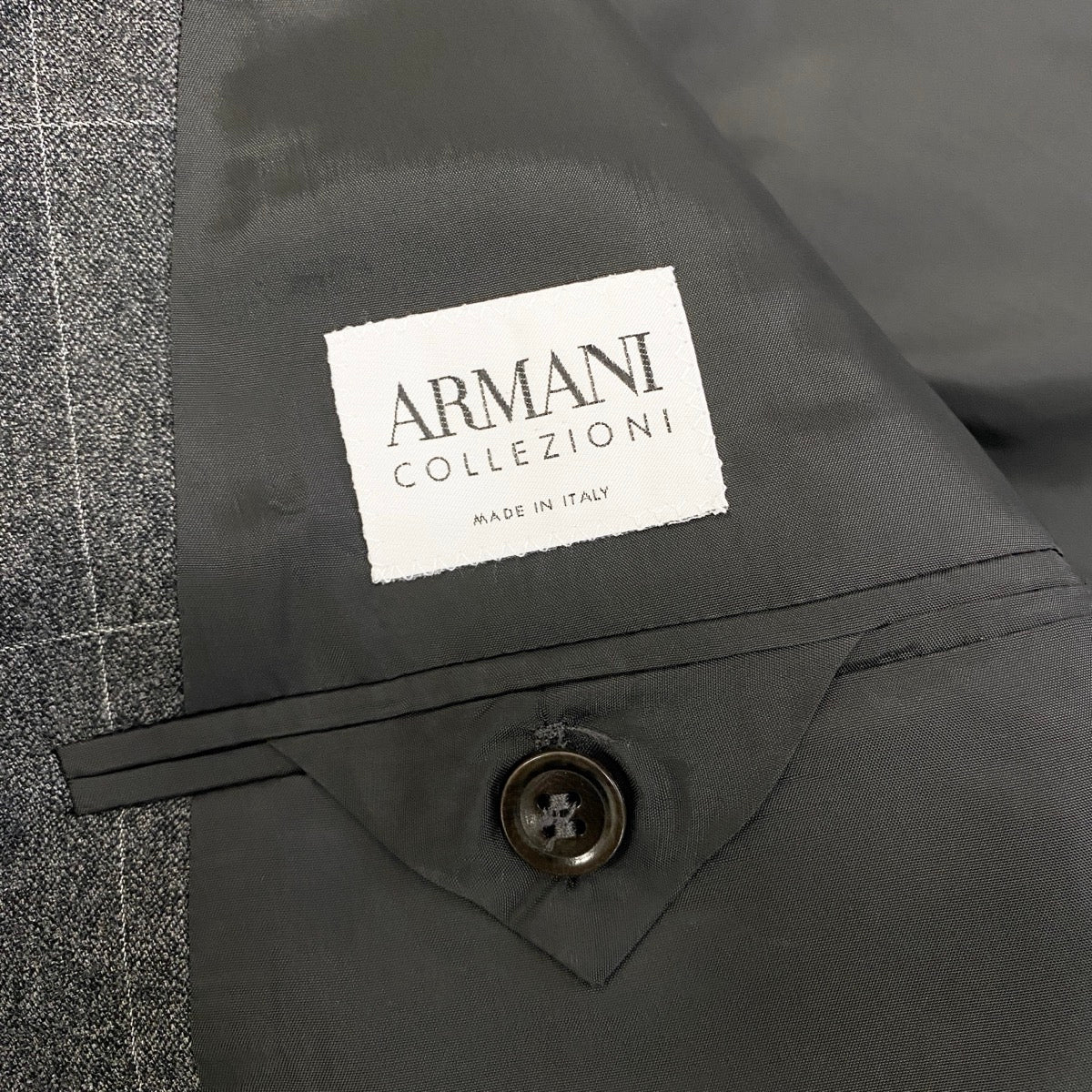 84f18 ARMANI COLLEZIONI アルマーニコレッツォーニ チェック柄 スーツ セットアップ サイズ56 グレー フォーマル ビジネスt18r