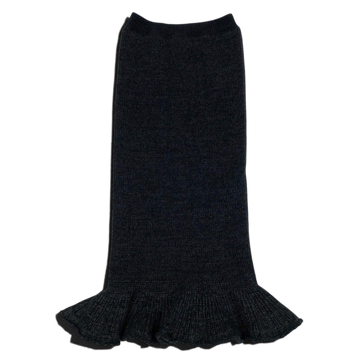 h28 《未使用品》 LOUIS VUITTON ルイヴィトン 2024年 LVレザーパッチ ニットスカート マーメイドスカート FRKZ97 L ブラック系 正規品u02t