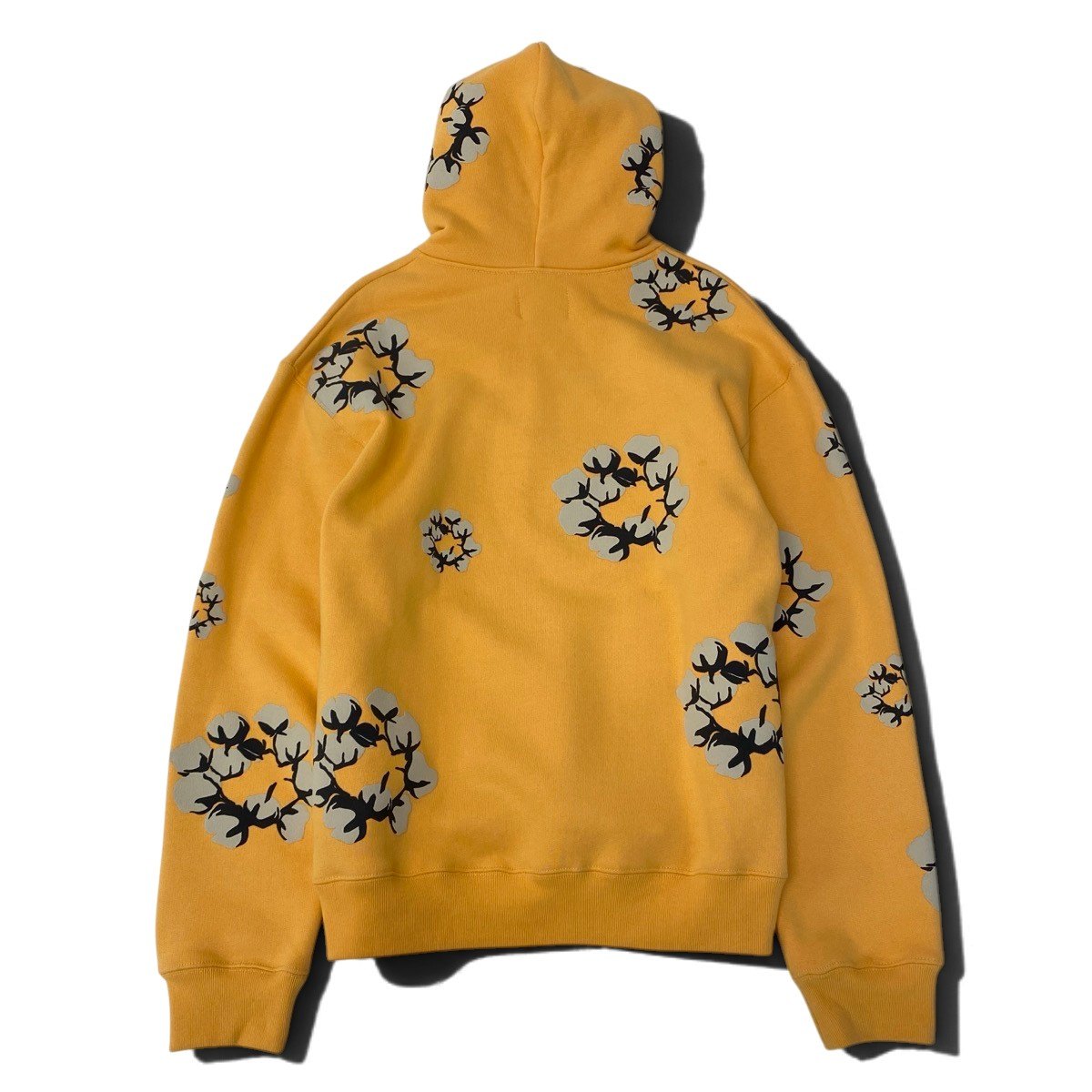 i27 【美品】DENIM TEARS デニムティアーズ 24AW CPFM カクタスプリントフリーマーケット プルオーバーフーディー Lサイズ イエロー コットン100％ メンズ 男性用u02t