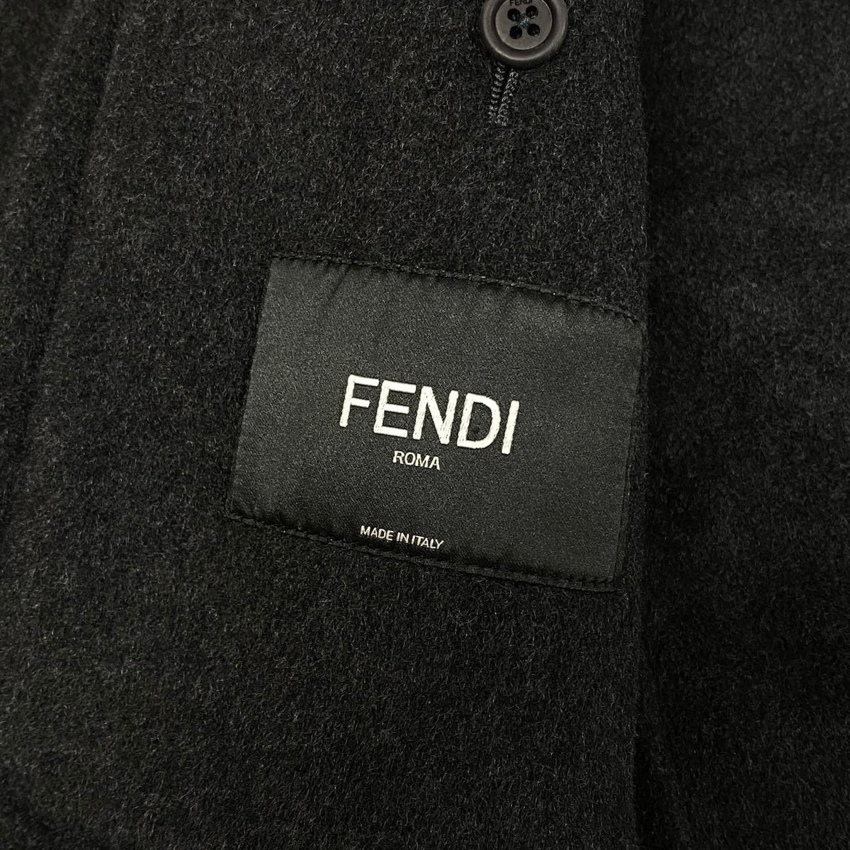 58i15 《極美品》 FENDI フェンディ チェスターコート カシミア ダブルフェイス 50 ネイビー カシミヤ100 メンズu02t