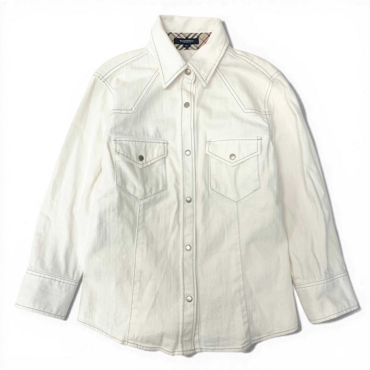 78d9 BURBERRY LONDON バーバリー ロンドン ホワイトデニム ジャケット サイズ38 ホワイト White Denim Jackett18r