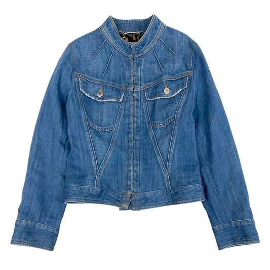 i18 DOLCE＆GABBANA デニムジャケット フィットジャケット イタリア製 ブルー コットン100％ レディース 女性用u02t