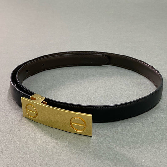 f8 Cartier カルティエ ラブベルト ゴールド金具  68.5-75 ブラック レザー アクセサリー レディース 小物