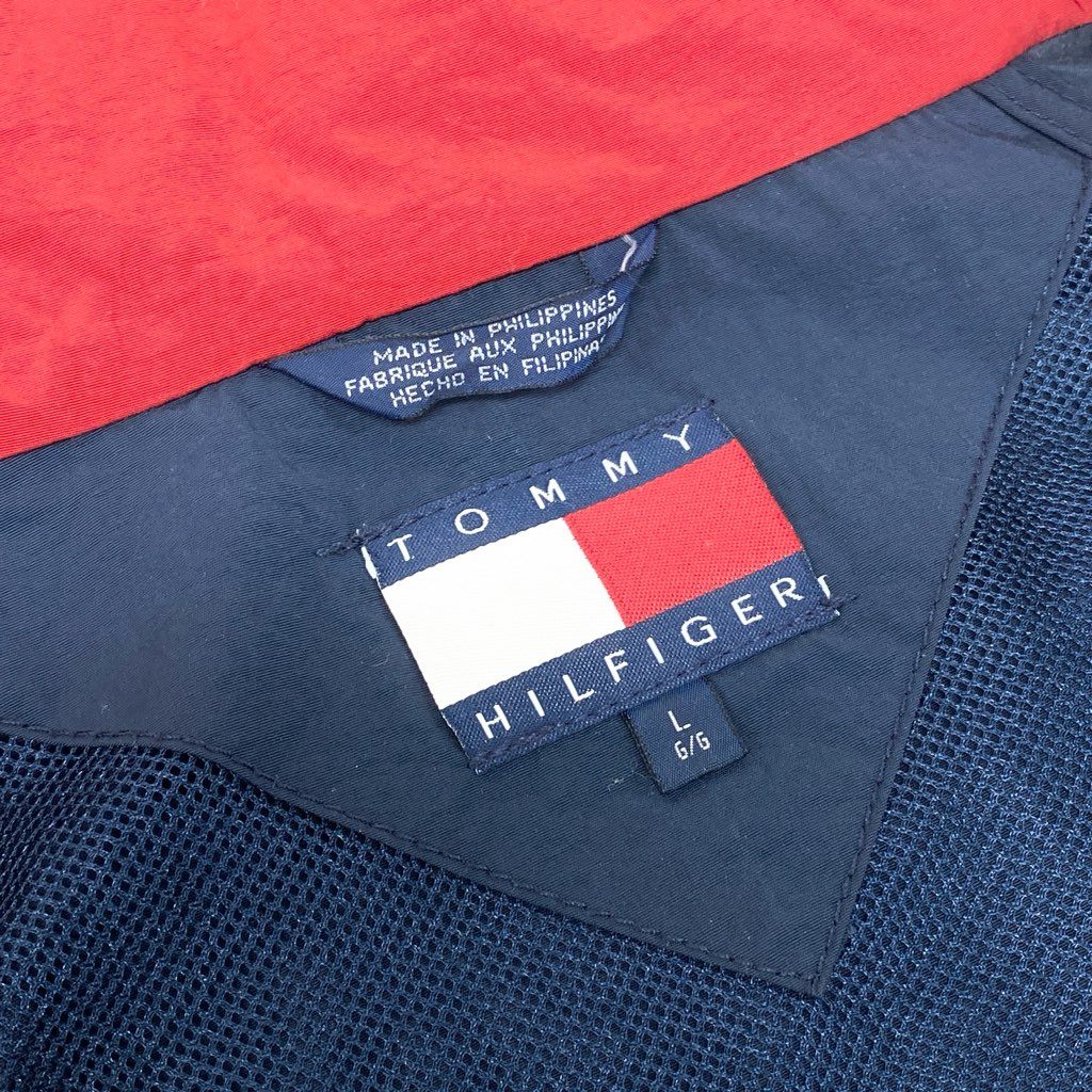 66a12 TOMMY HILFIGER トミーヒルフィガー ナイロンジャケット セーリングジャケット ブルゾン メンズ 紳士服 84960310 L ネイビー レッド イエローu02t