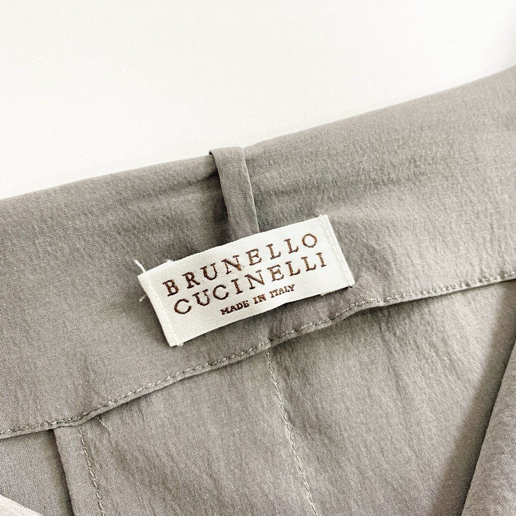 9d7 BURUNELLO CUCINELLI ブルネロクチネリ シルクシャツ シルクブラウス チュニック XL チャコール レディース 婦人服 イタリア製