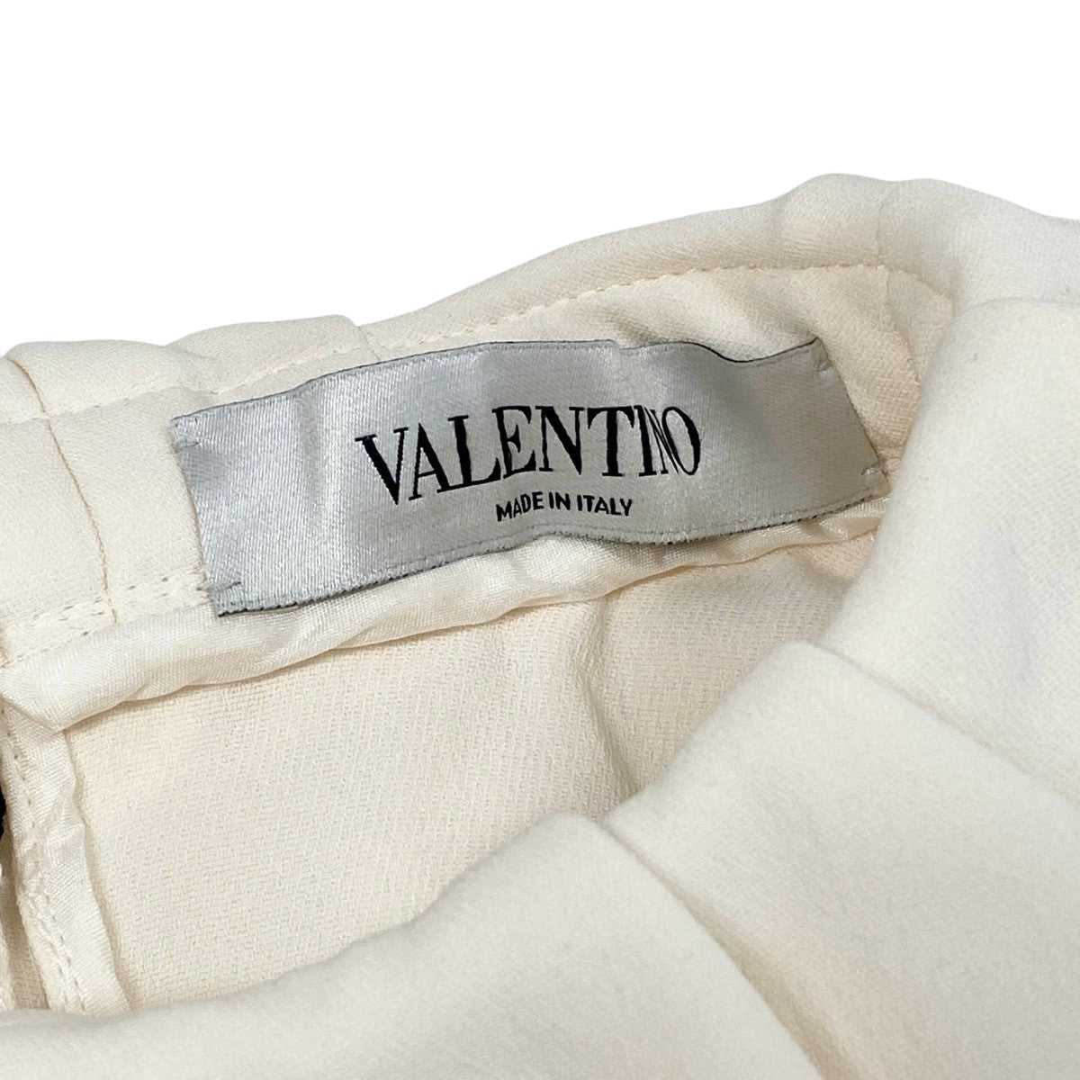 Eg19 VALENTINO ヴァレンティノ フリルケープ付 ロングスリーブトップ バイカラー サイズ36 オフホワイト レディースu02t