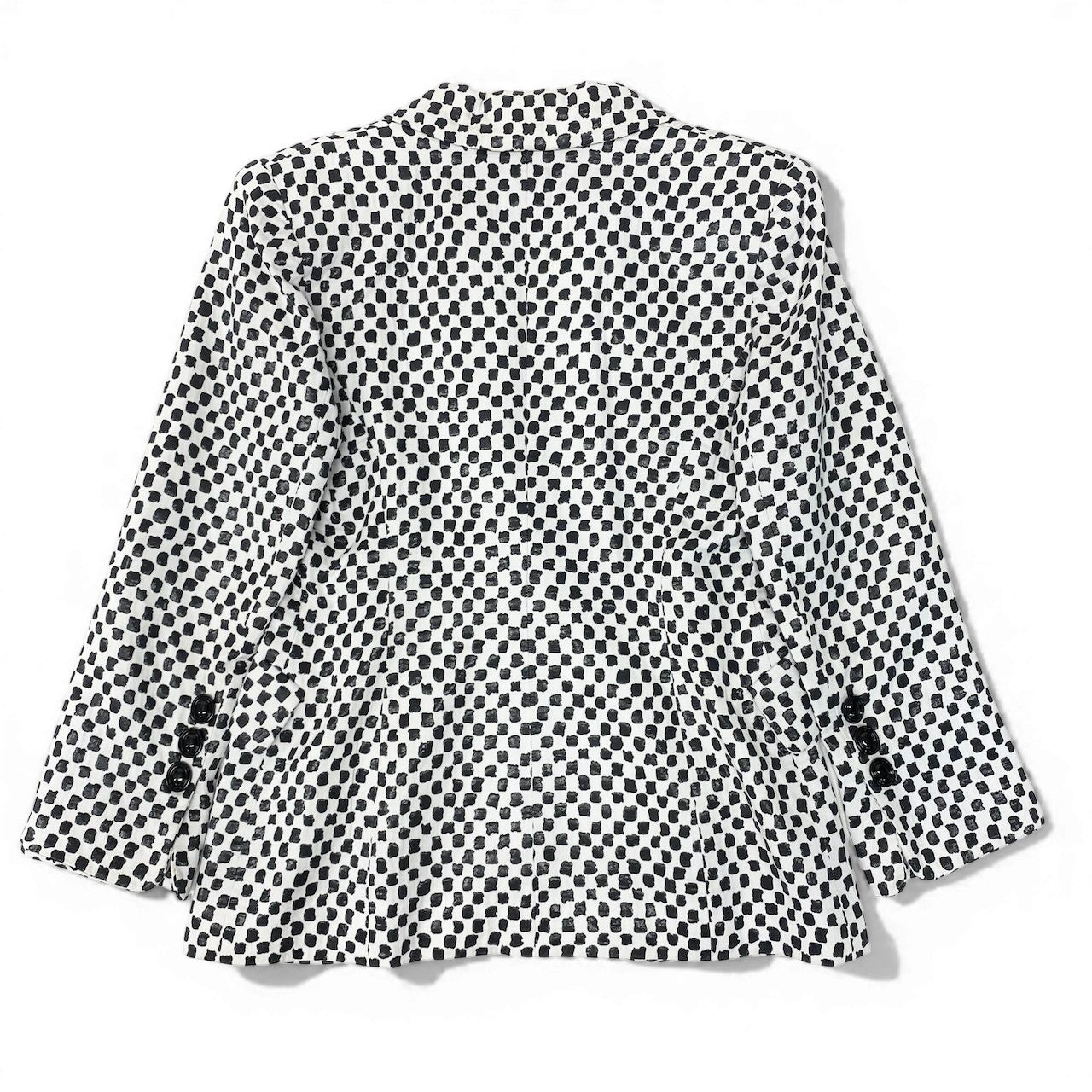 76d9 Christian Dior クリスチャンディオール テーラードジャケット ブレザー ピークド 総柄 7 ホワイト コットン レディースo07t
