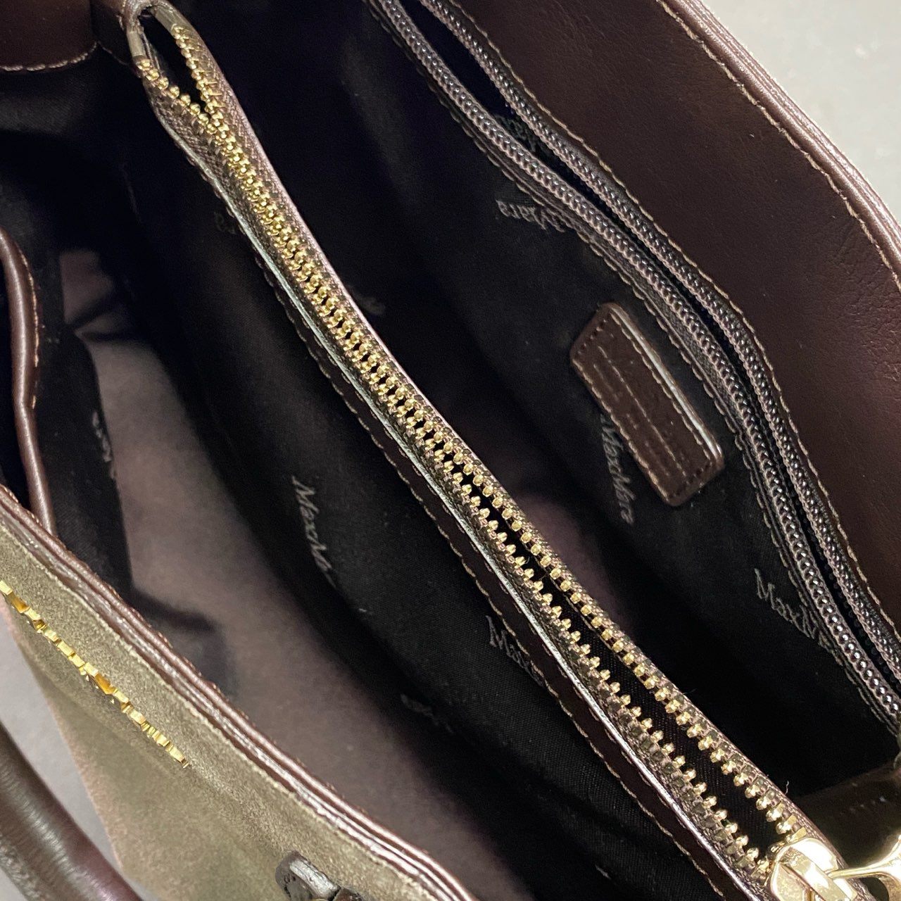 Cb10 Max Mara マックスマーラ 2WAY スエードレザー ショルダーバッグ ブラウン Leather ハンドバッグ 鞄 イタリア製