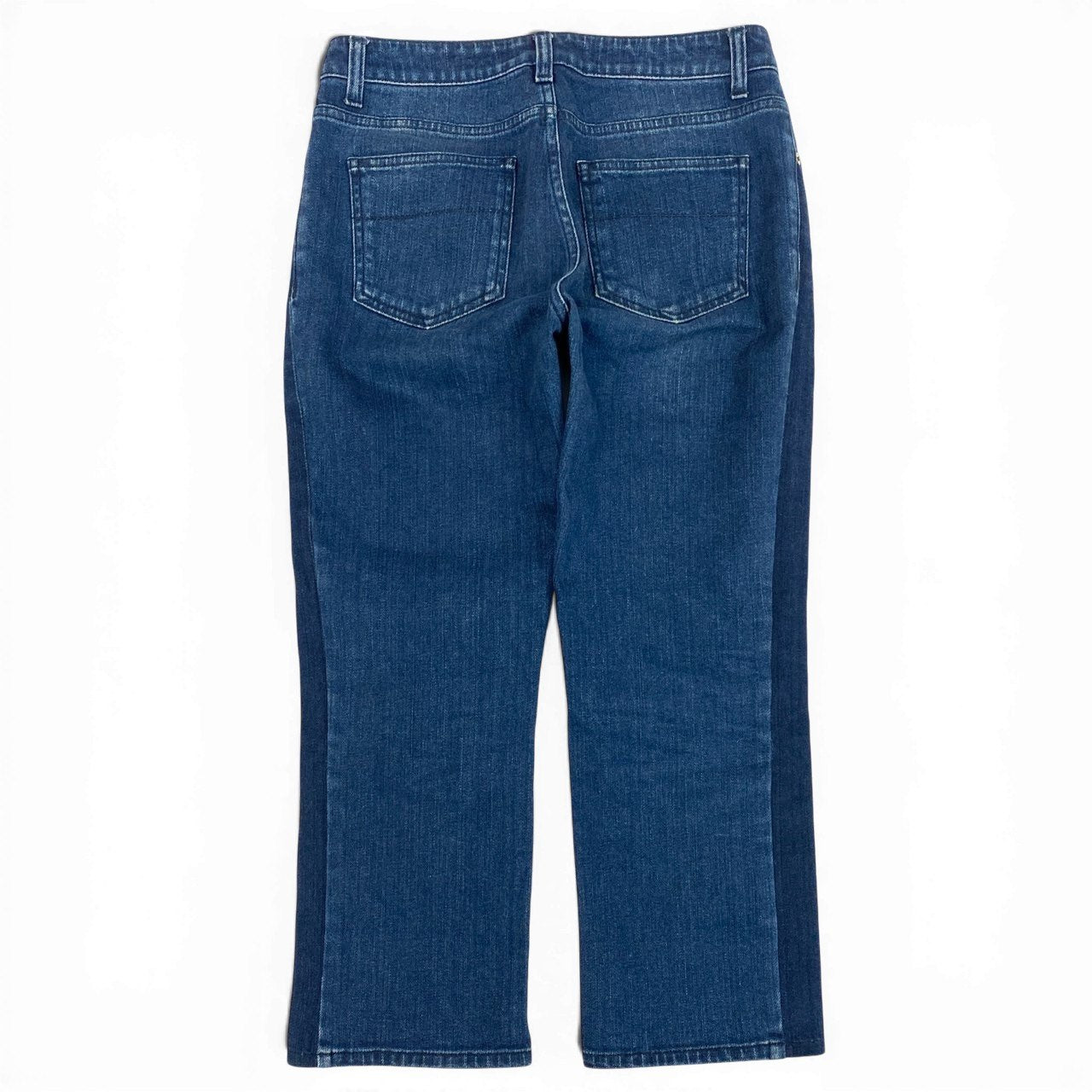 Ia15 LOUIS VUITTON ルイヴィトン モノグラム切替 クロップドデニムパンツ ジーンズ サイズ36 インディゴ レディース ボトムta1