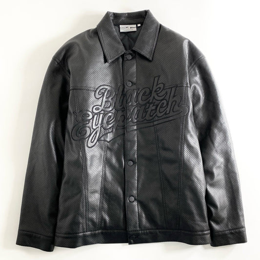 8d13 BlackEyePatch ブラックアイパッチ 22AW SCRIPT FAUX LEATHER JACKET  スクリプト フェイクレザージャケット Lサイズ ブラック