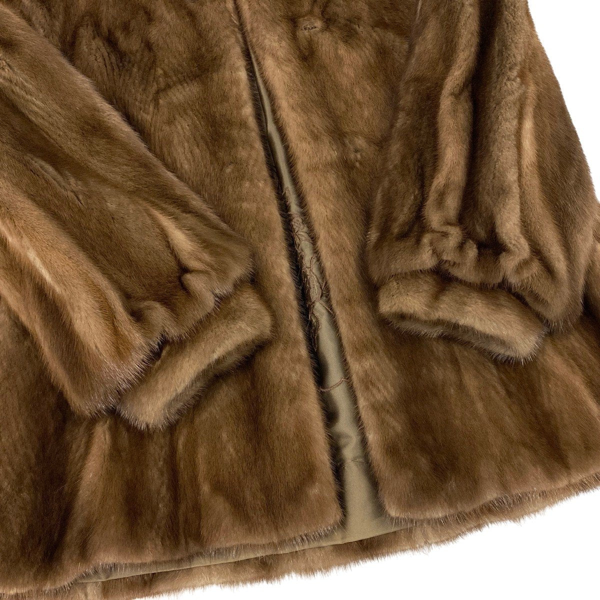 32f11 毛皮コート ミンクファー デミバフミンク 最高級毛皮 MINK FUR サイズFREE ブラウン系 レディースu02t