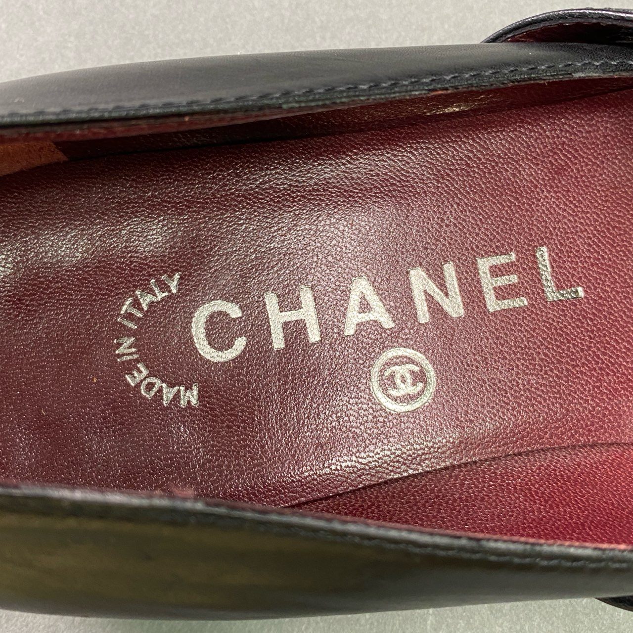 1k12 CHANEL シャネル ココマーク ストラップパンプス 35 約22.5cm ブラック レザー Leather シューズ イタリア製