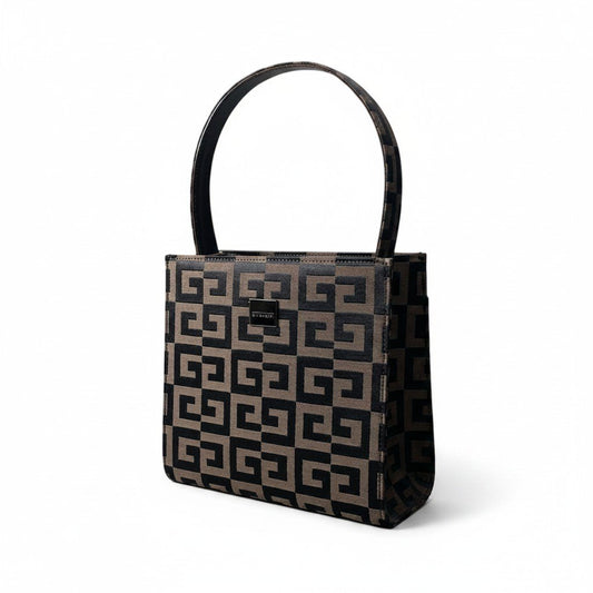 《極美品》 GIVENCHY ジバンシー 4G ワンハンドル ハンドバッグ 4G 4G Top Handle Bag ブラウン ブラック カバンt18r