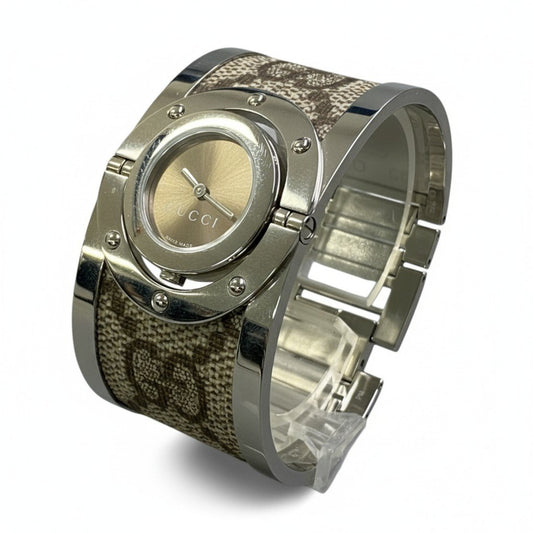 b13【箱有り】GUCCI グッチ GGロゴ トワール バングルウォッチ 腕時計 レディース GG logo bangle type watch ladiesta1