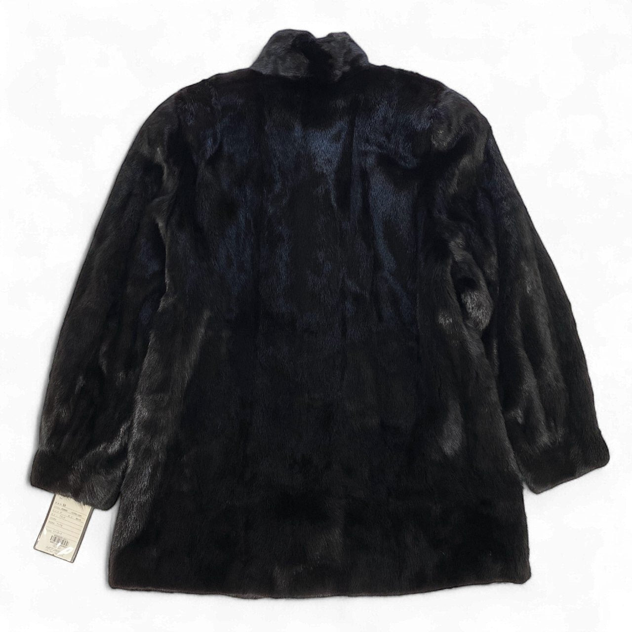 42k14 【美品】 THE INTERNATIONAL COLLECTION インターナショナルコレクション ファーコート 毛皮コート ミンクファー セミロングコート ダークミンク Fサイズ ブラック レディースu02t