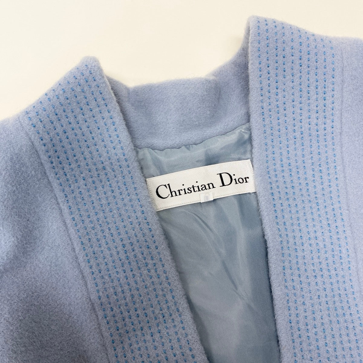 Eg8 Christian Dior クリスチャンディオール ガウンコート ロングコート サイズ11 ライトブルー アルパカ100％ レディース 女性用o07t