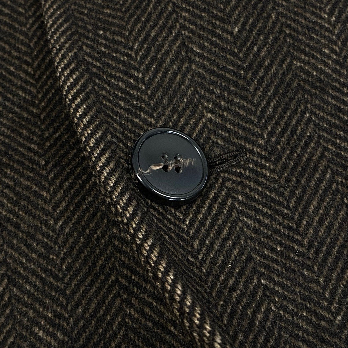 32j14 Zegna ゼニア ロングチェスターコート ウールコート ヘリンボーン アウター 48Rサイズ ブラウン ウール100％ メンズ 男性用u02t
