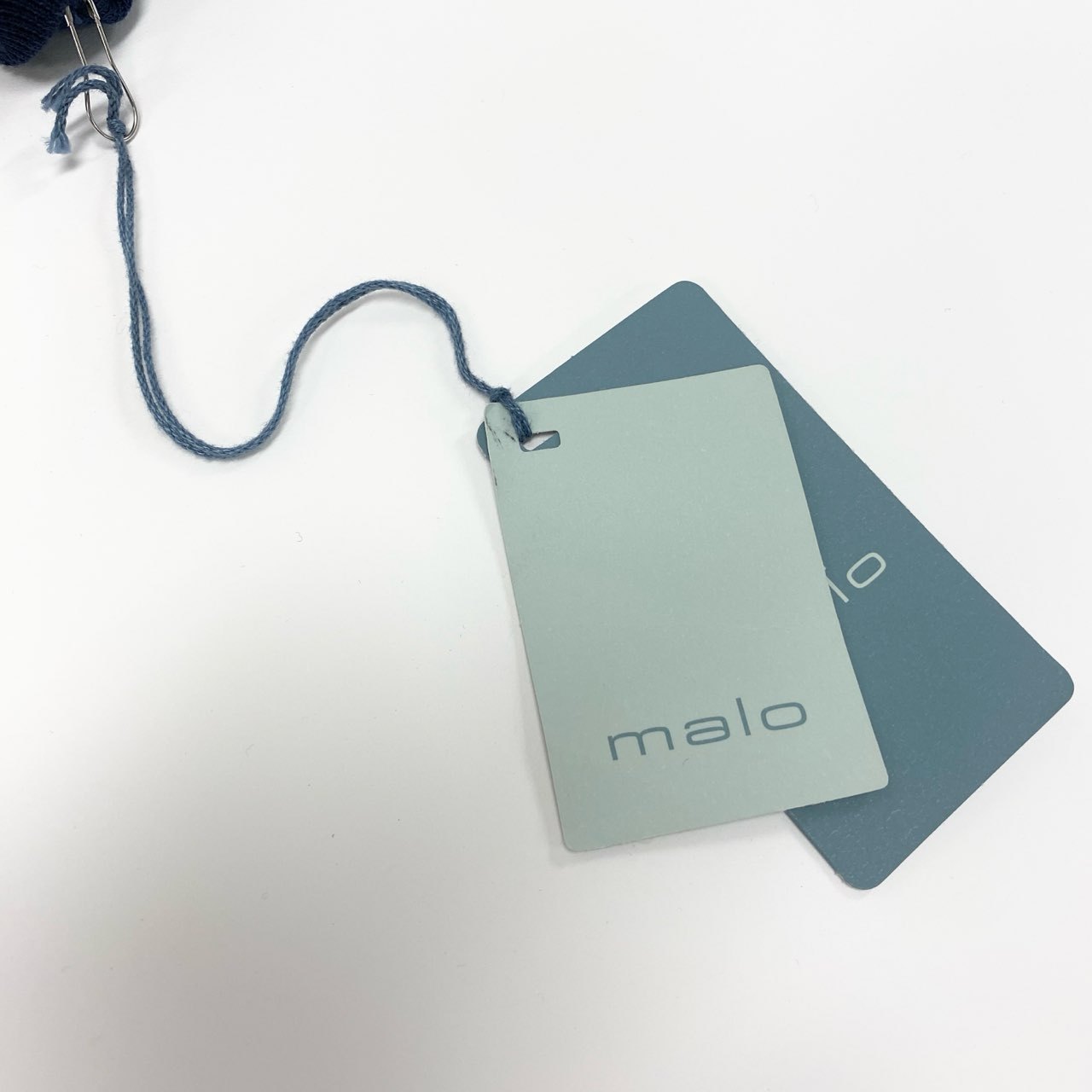 27L1 《未使用保管品》 malo マーロ ニットセーター ロングスリーブ ボーダー柄 ハイゲージニット メンズ 紳士服 50 ネイビー ホワイト コットン100％u02t