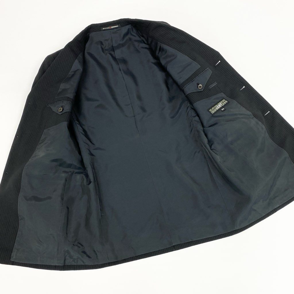7f8 Jean-Paul GAULTIER HOMME objet ジャンポール ゴルチエオム オブジェ セットアップ スーツ ストライプ柄 テーラードジェット パンツ 48 M ブラック