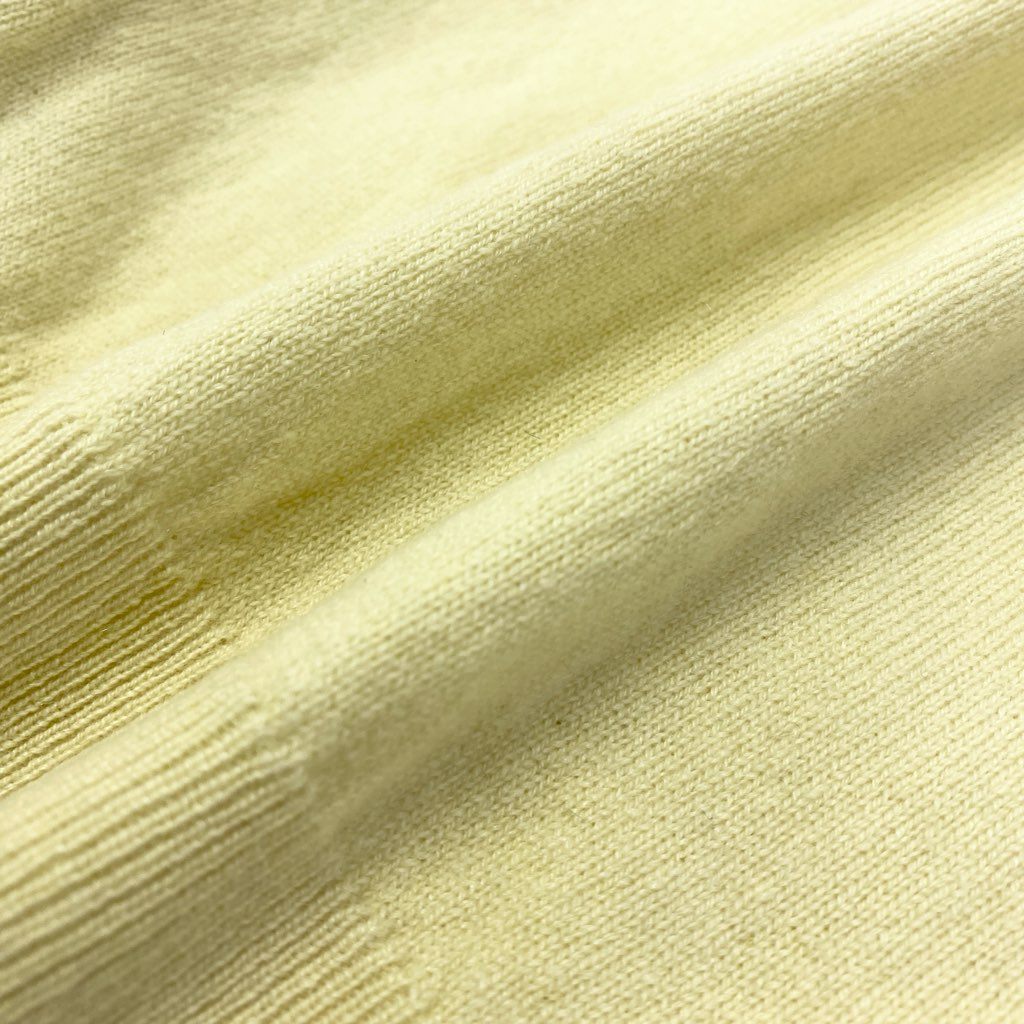 29a9 HERMES エルメス Hリフト クルーネック ニットセーター カシミヤニット フロントロゴ  レディース 女性用 2H2631D1 36 イエロー系 カシミア100％o07t