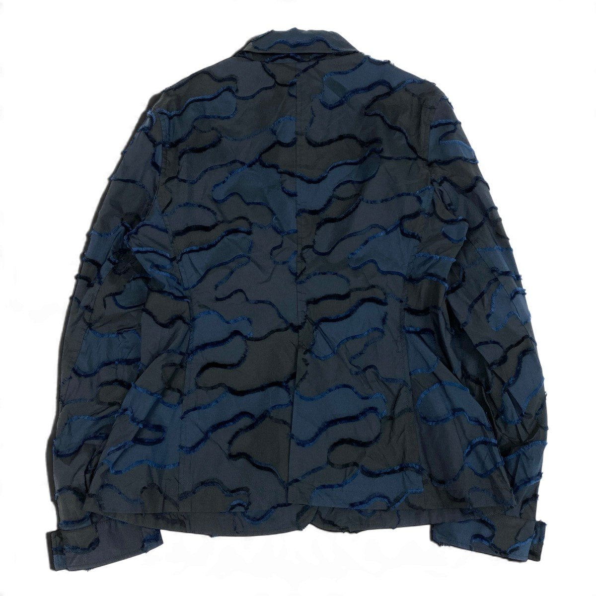 j13 【美品】Christian Dior シャツジャケット カモフラージュ フリンジ 44サイズ ネイビー ポリエステル100％ レディース 女性用k02i