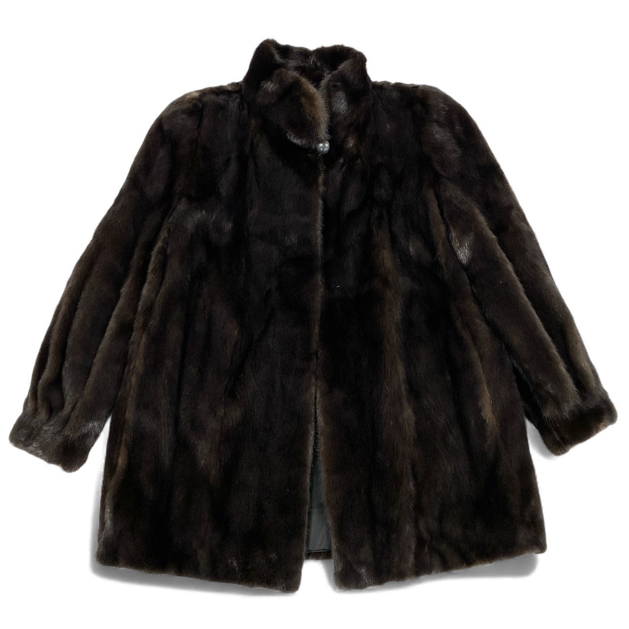 33l14 jindo マホガニーミンク ロングコート サイズ16号 ブラウン 本毛皮 MINK FUR ポケット有 毛質◎t18r