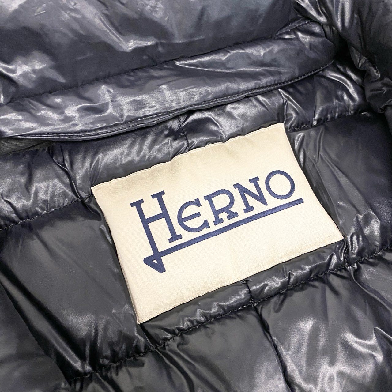 26L5 HERNO ヘルノ フード付き 3WAY ダウンコート サイズ44 ダークネイビー レイヤード風 女性服t18r