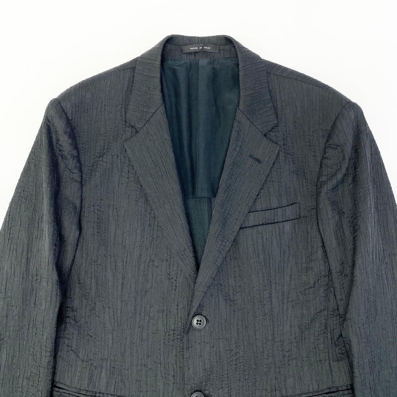 68d30 EMPORIO ARMANI エンポリオアルマーニ JOHNY LINE テーラードジャケット 背抜き 2B サイズ50 ブラック メンズ 紳士服u02t