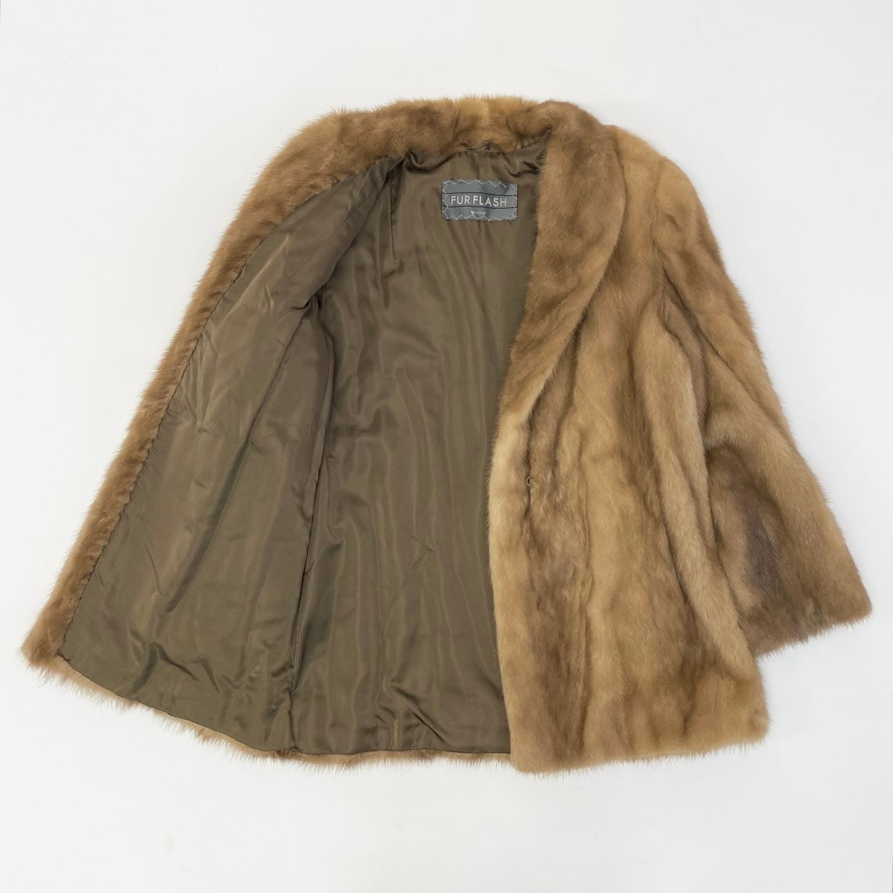 48c18 FUR FLASH パステルミンク ファーコート サイズ11 茶系 本毛皮 Pastel Mink Fur Coat 毛質◎t18r