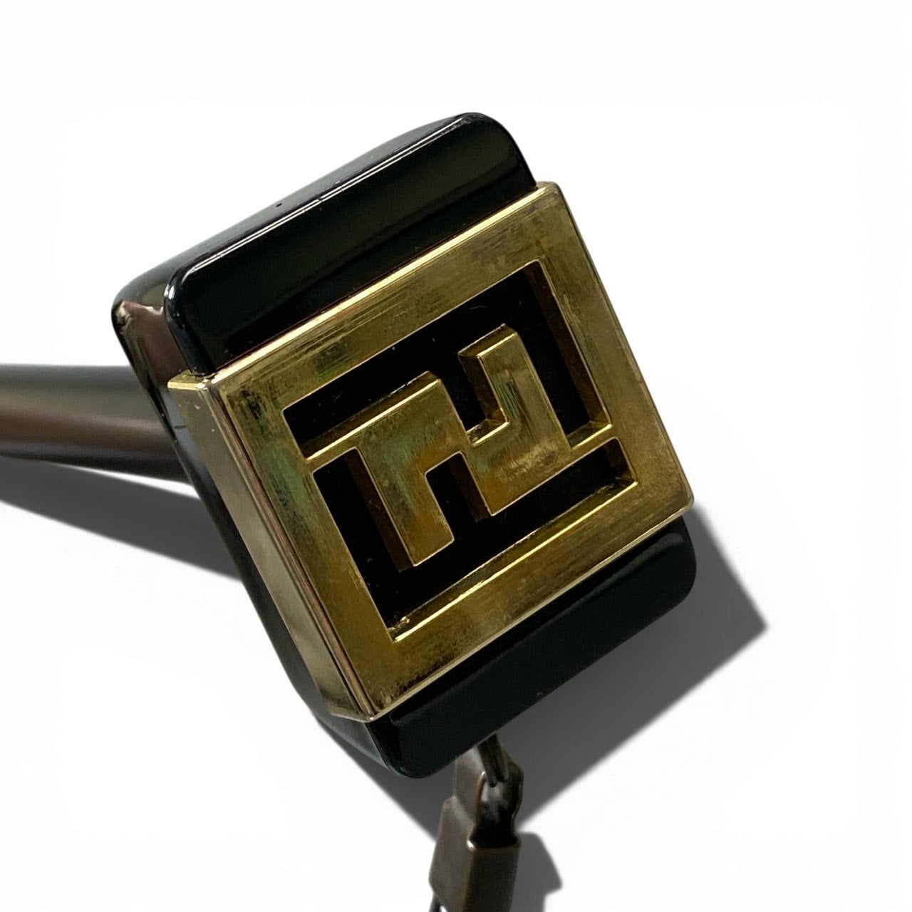 a6 FENDI フェンディ ズッカ柄 折り畳み傘 雨傘 ズッキーノ ムーンバット ゴールド レディースk02i