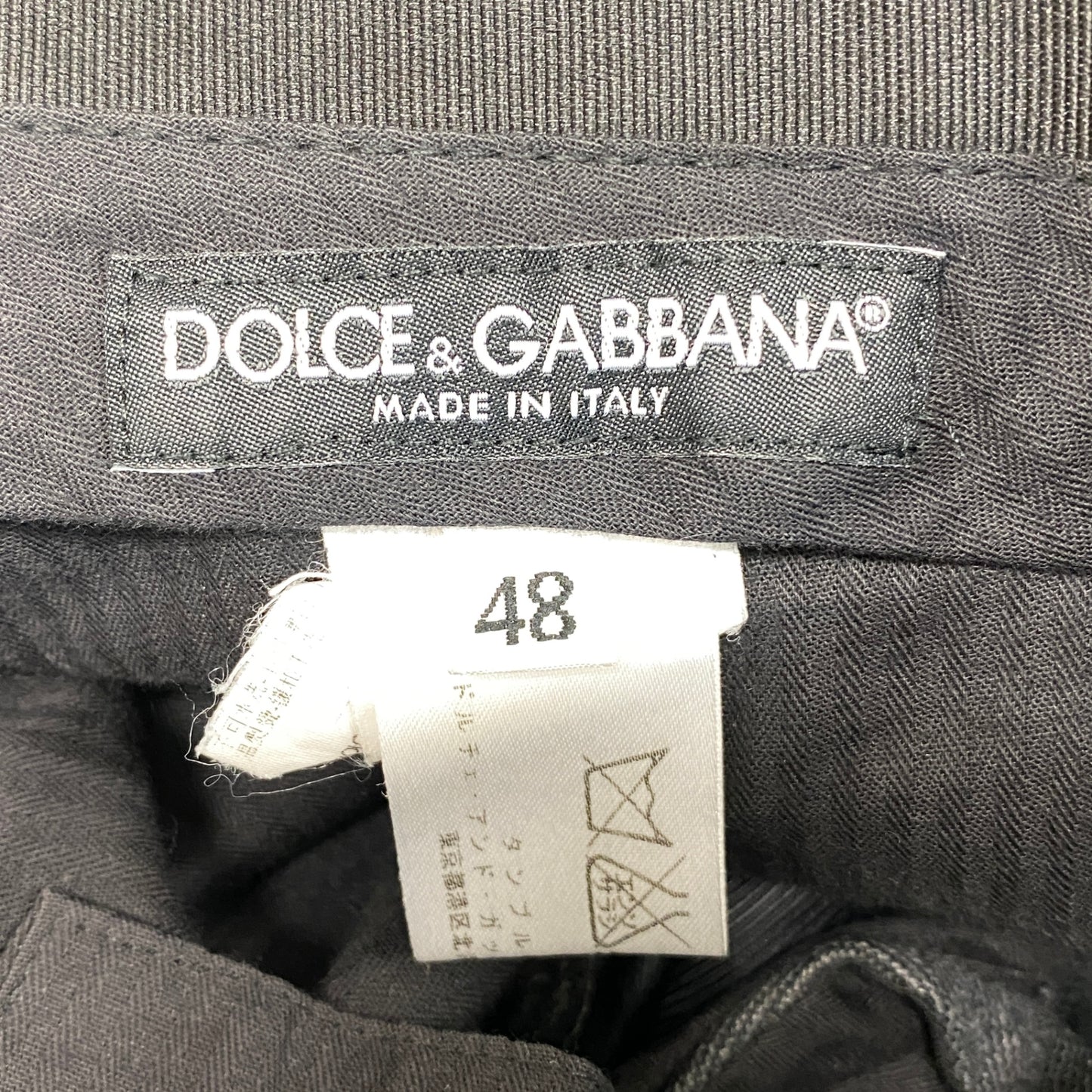 21f16 DOLCE&GABBANA ドルチェアンドガッバーナ タックパンツ スラックスパンツ ボトムス サイズ48 グレー メンズ 紳士服u02t