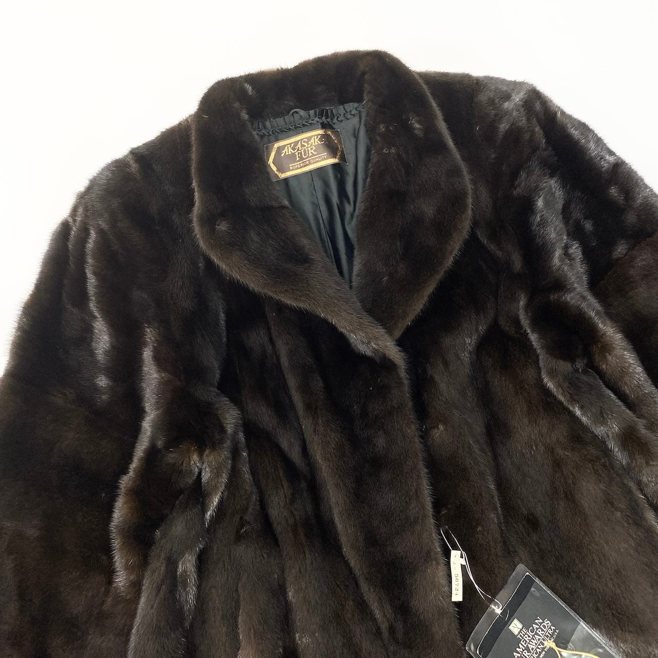 25c14 《5つ星》 AMERICAN FUR AWARDS アメリカンファーアワード デミバフミンク ロングコート サイズF ブラウン 最高級本毛皮 Mink Fur Long Coat タグ付t18r