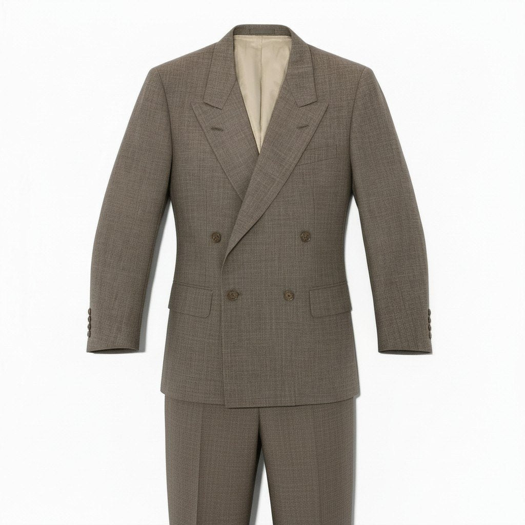 16a27 Burberrys バーバリーズ スーツセットアップ ダブルブレスト テーラードジャケット スラックスパンツ 94-84-165 AB4 ブラウン ウール100％ メンズ 男性用o07t