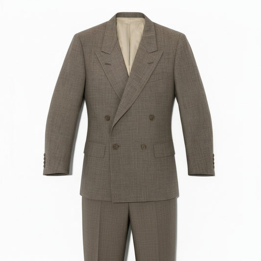 16a27 Burberrys バーバリーズ スーツセットアップ ダブルブレスト テーラードジャケット スラックスパンツ 94-84-165 AB4 ブラウン ウール100％ メンズ 男性用o07t