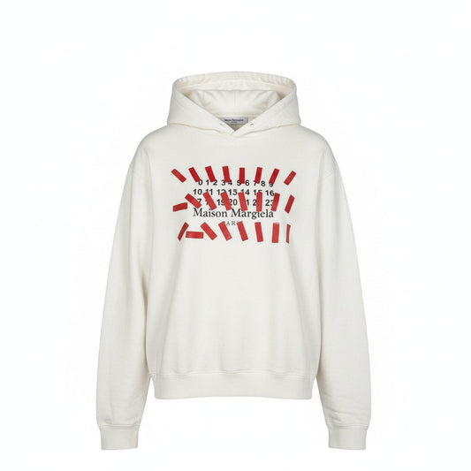20a14 Maison Margiela メゾンマルジェラ ナンバーズロゴ スウェット パーカー フーディー S30GU0148  46 ホワイト コットン100％o07t