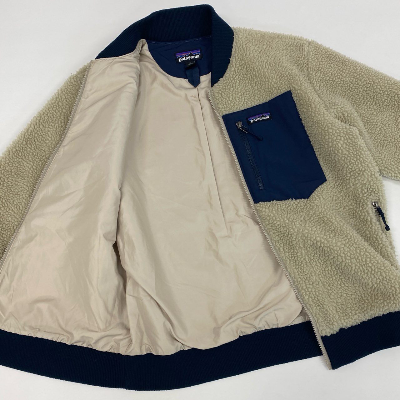 34d4 Patagonia パタゴニア Retro-X BOMBER Jacket レトロ ボマージャケット フリースブルゾン 22830FA19 M クリーム