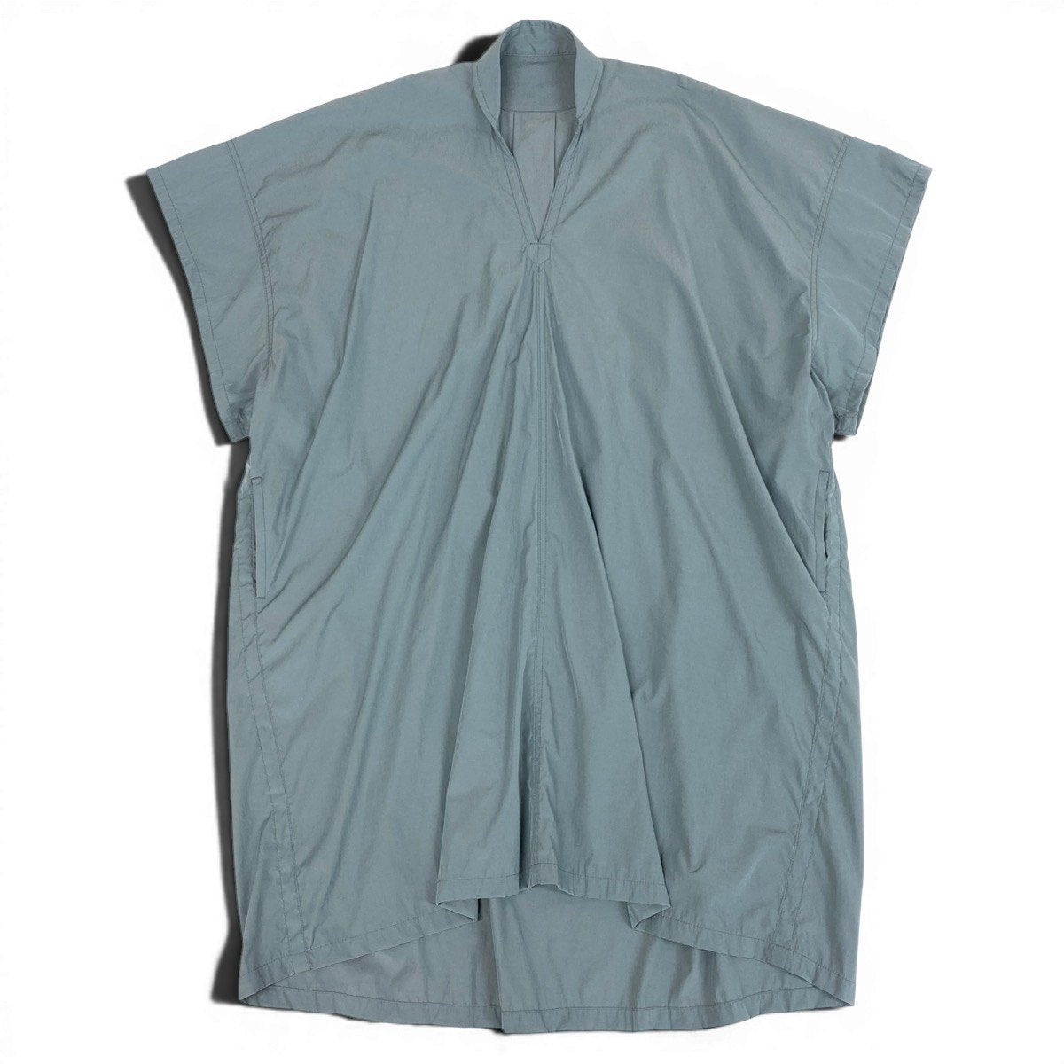 Af27 Y's ワイズ 23ss FLARED DRESS WITH SMALL COLLARS 半袖ワンピース YH-D29-026 サイズ2 グレー レディースo07t
