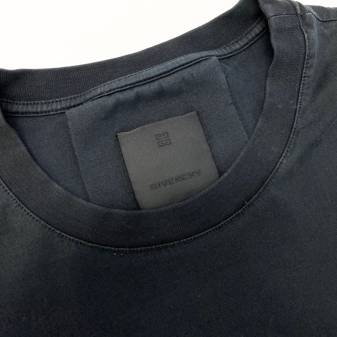 59c19 GIVENCHY ジバンシー 半袖コットンTシャツ ブランドロゴプリント トップス Sサイズ ブラック コットン100％ メンズ 男性用o07t