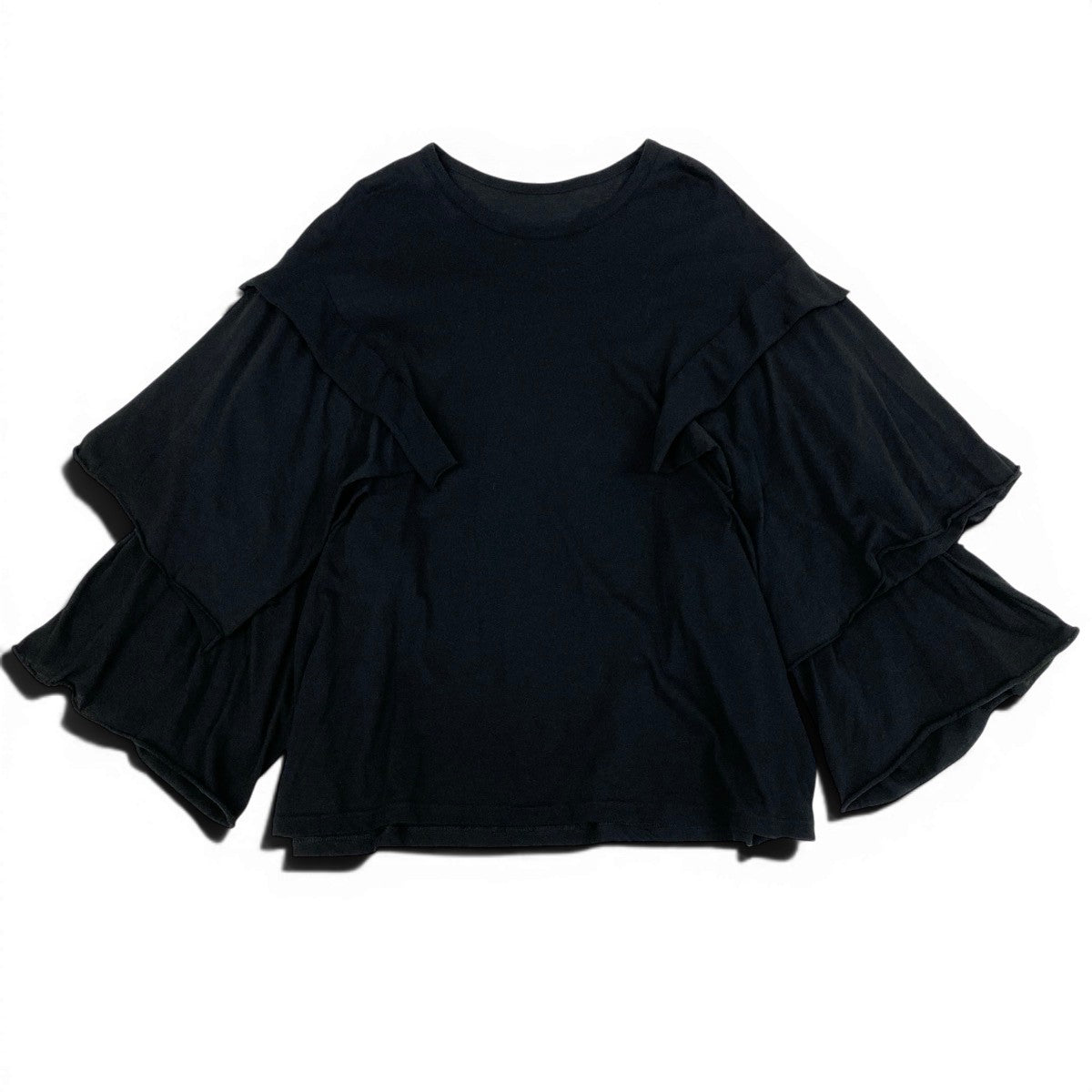 Af4 Yohji Yamamoto ヨウジヤマモト オーバーサイズ フリルカットソー Over Size Frill T-Shirt サイズ2 ブラック 山本耀司t18r